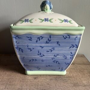 Pfaltzgraff Blue and Green Floral Canister